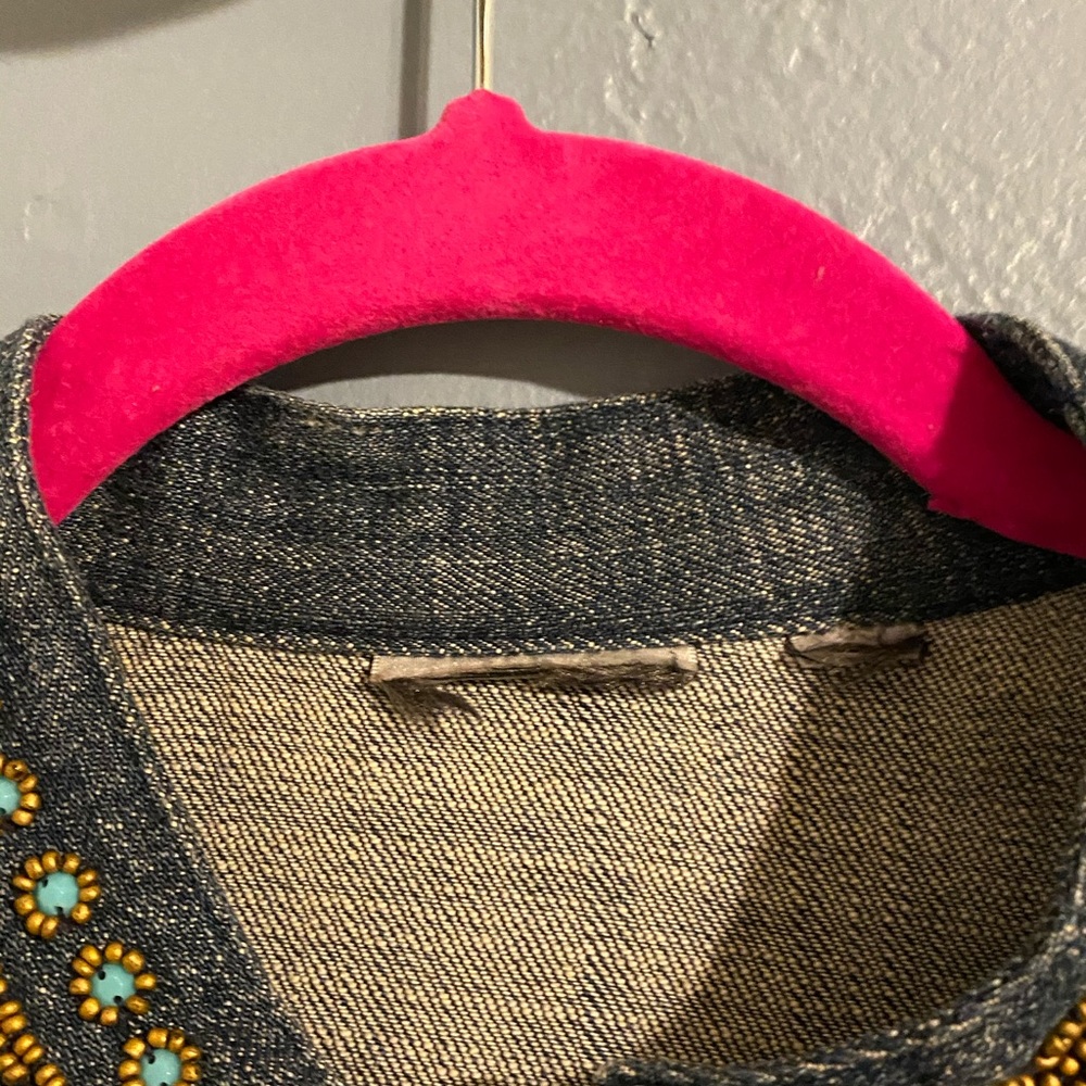 Vintage Beaded Denim Jean Jacket - Picture 3 of 5